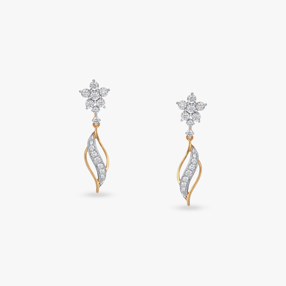 

Graceful Swirl Diamond Drop Earrings