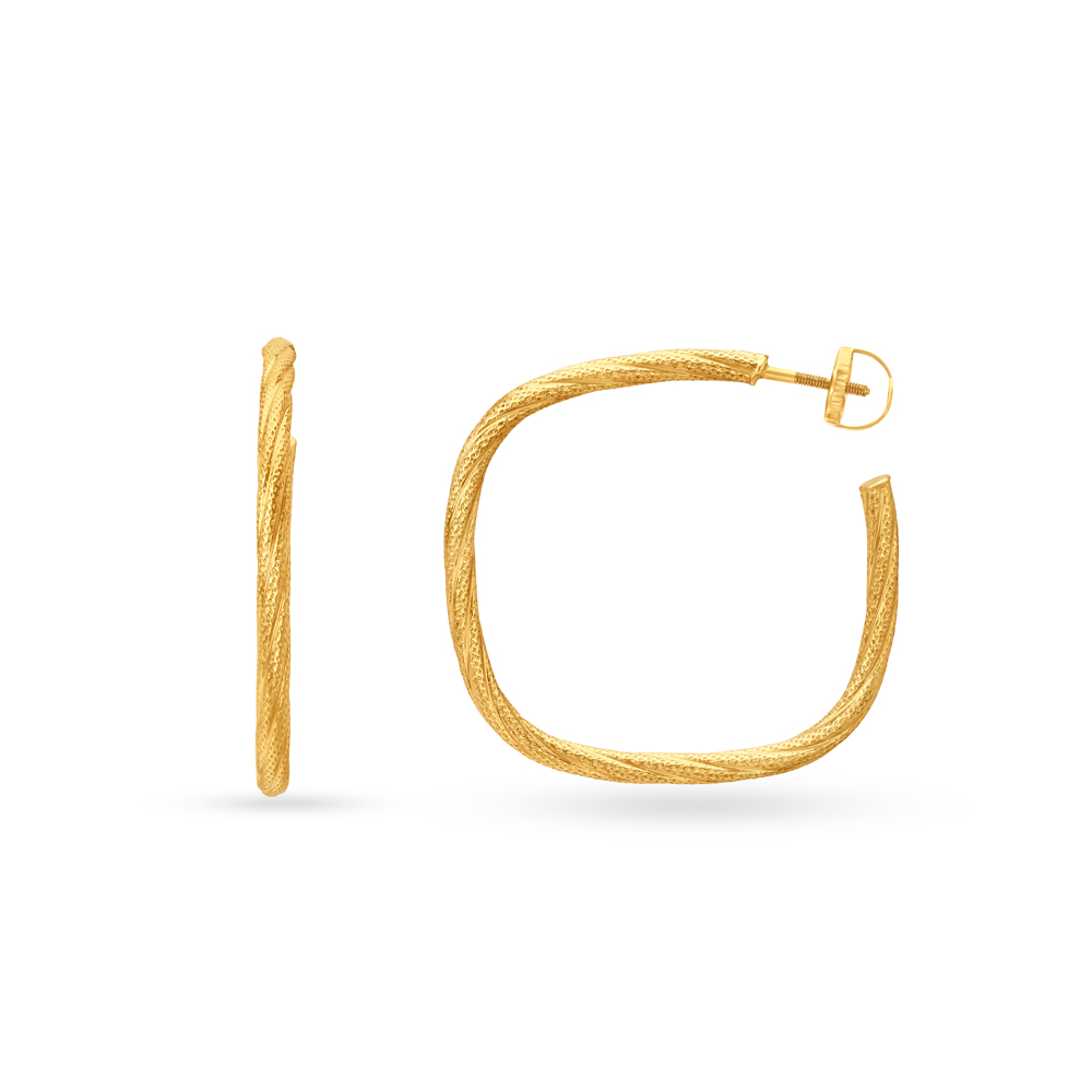 Eclectic Square Gold Hoop Earrings,,hi-res image number null