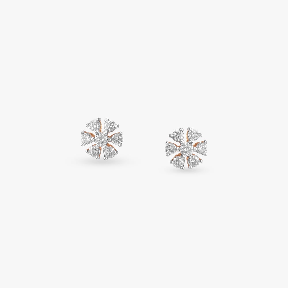 

Floral Whirl Diamond Stud Earrings