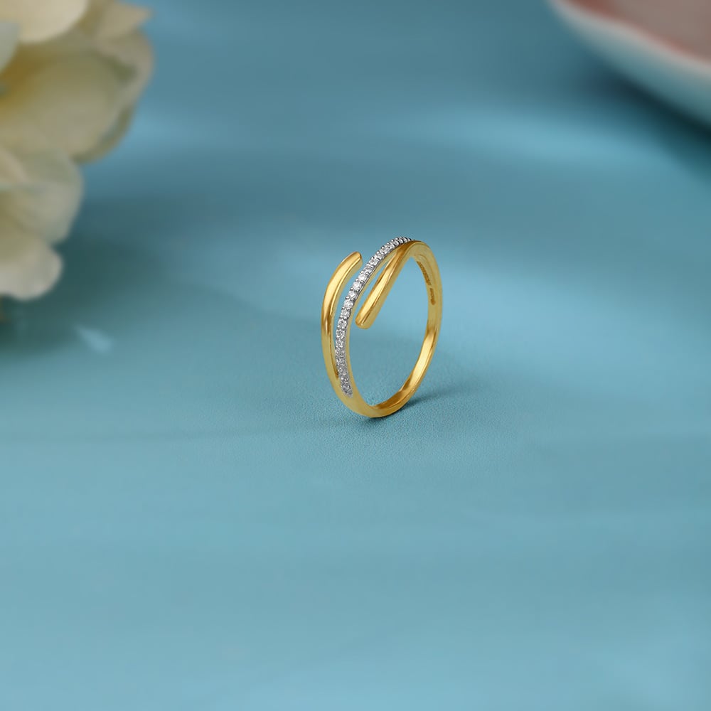 Sleek Chic 18KT Gold & Diamond Ring,,hi-res image number null