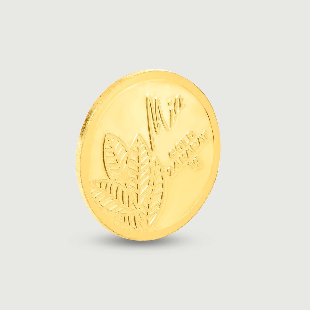 1 GM 24 Karat Traditional Mango Leaf Gold Coin,,hi-res image number null