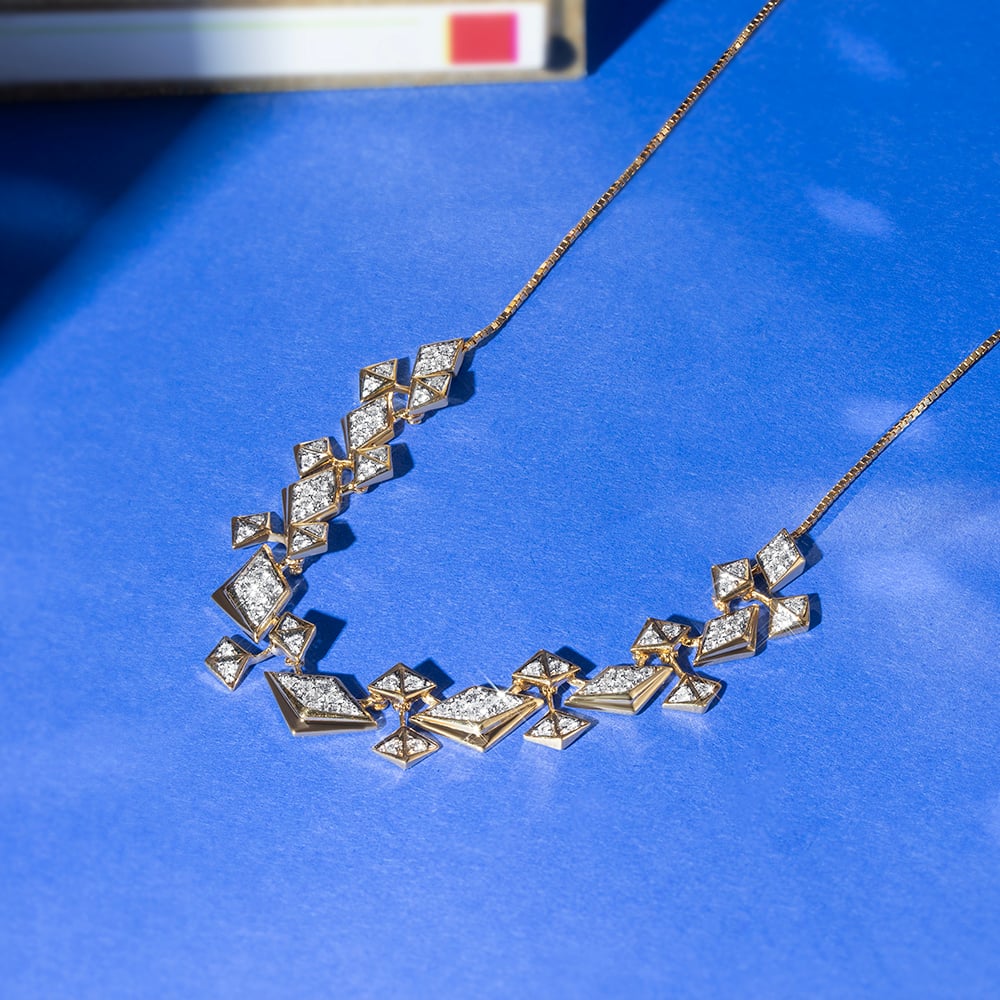Disco Beat Gold & Diamond Necklace,,hi-res image number null