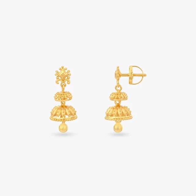 Mini Melody Gold Jhumka Earrings for Kids,,hi-res image number null
