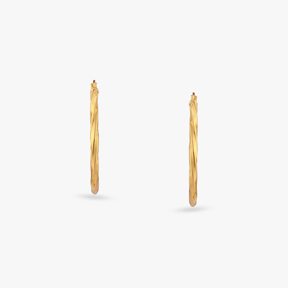 Twisted Glow Gold Hoop Earrings,,hi-res image number null