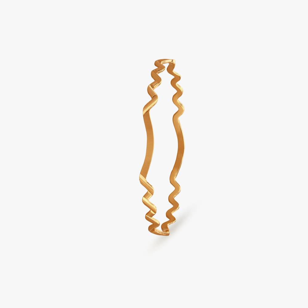 Ripple Edge Gold Bangle,,hi-res image number null