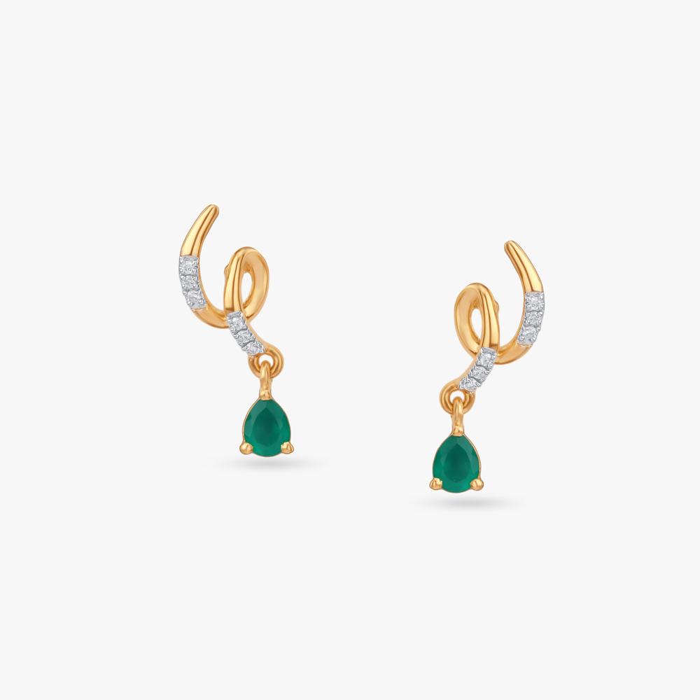 

Sculpted Flow Diamond Drop Earrings