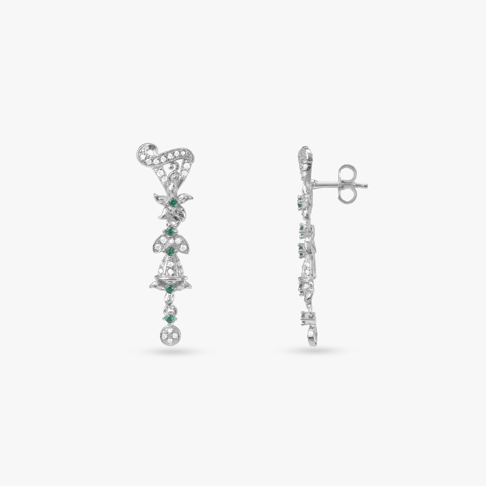 Trail Glam Silver Pendant with Chain and Earrings Set,,hi-res image number null