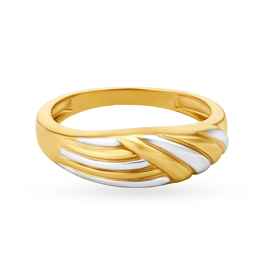 Two Toned Rhodium Finish Gold FInger Ring,,hi-res image number null