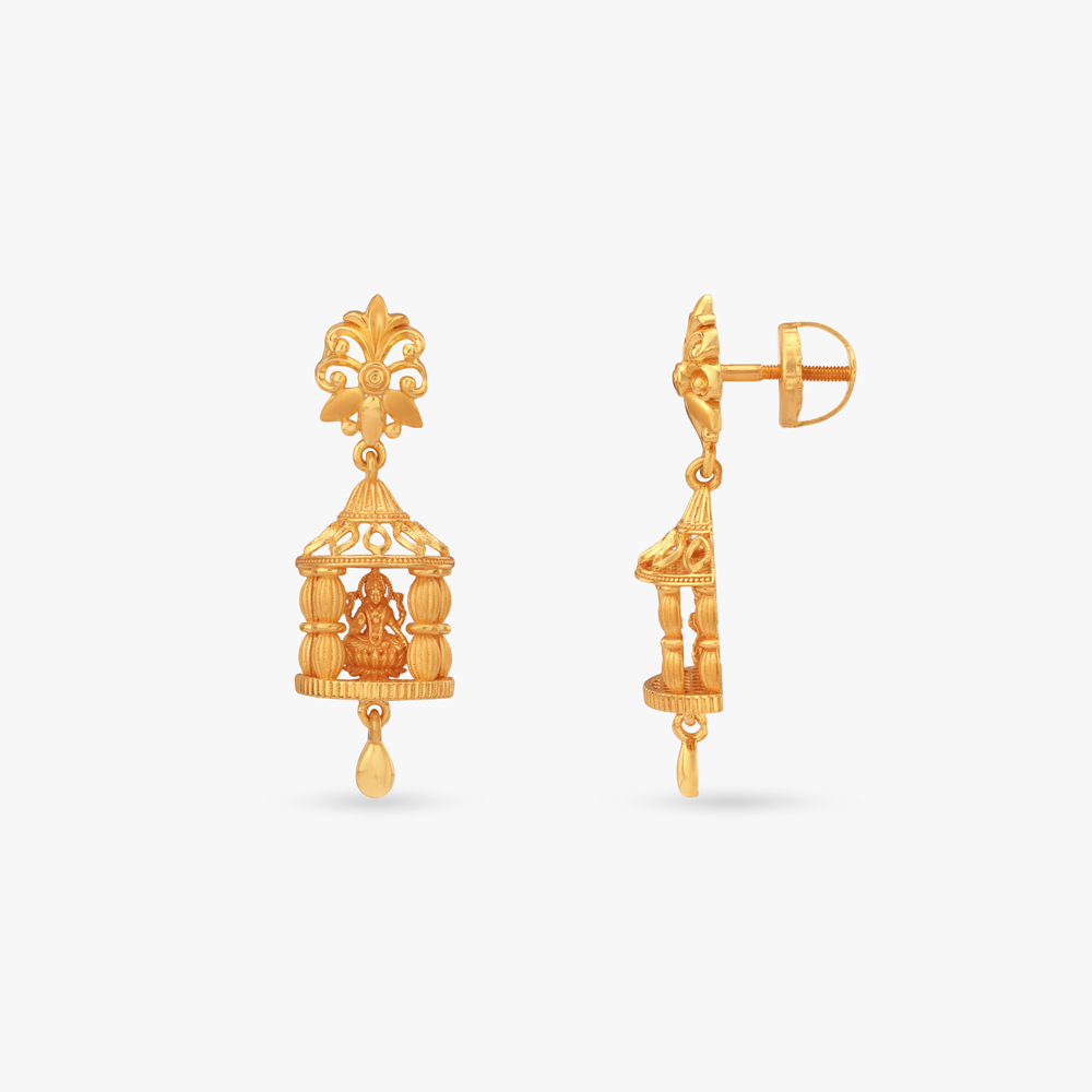 Temple Lantern Jhumka Earrings,,hi-res image number null