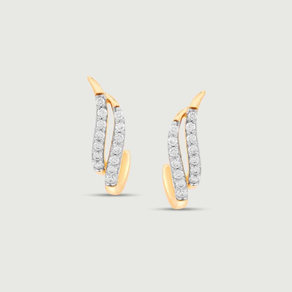 Gleaming Twist Diamond Hoop Earrings,,hi-res image number null