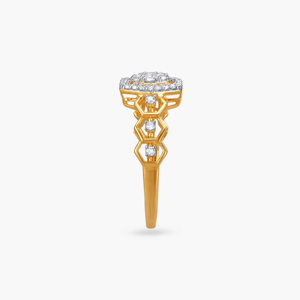 Bold Geometric Diamond Finger Ring,,hi-res image number null