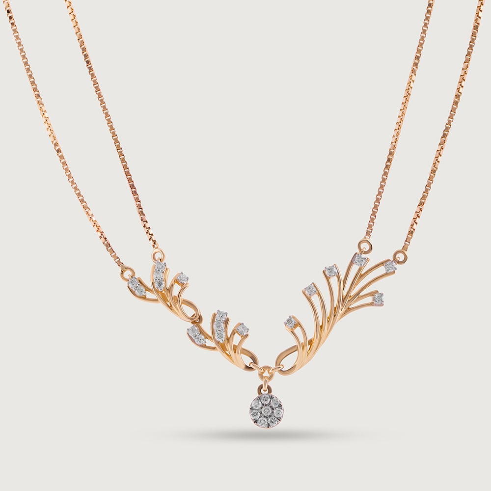 Whispering Leaves Gold & Diamond Necklace,,hi-res image number null
