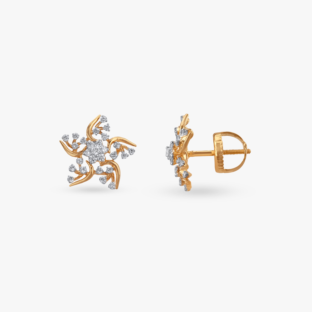 Whirl Flower Diamond Stud Earrings,,hi-res image number null