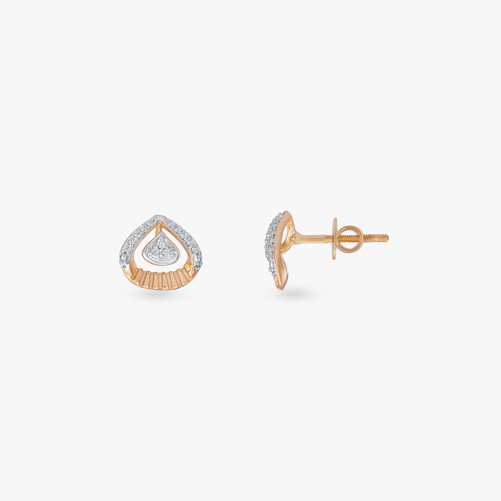 Dew Crest Diamond Stud Earrings,,hi-res image number null
