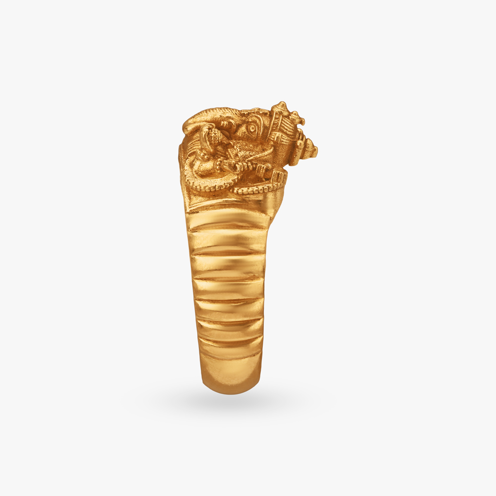 Divine Gajanan Gold Ring for Men,,hi-res image number null