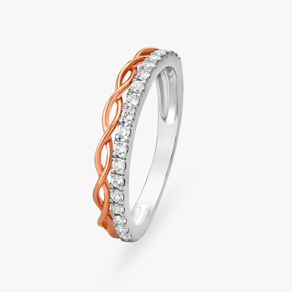 Chic Dual Tone Diamond Ring,,hi-res image number null