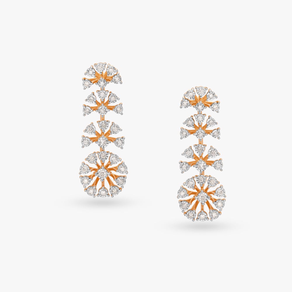 Contemporary Grace Diamond Drop Earrings