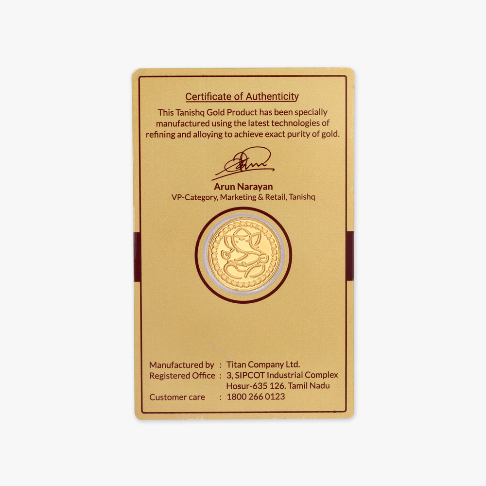 5 gram 24 Karat Gold Coin with Ganesha Motif,,hi-res image number null