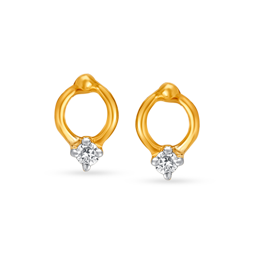Contemporary Single Stone Stud Earrings,,hi-res image number null
