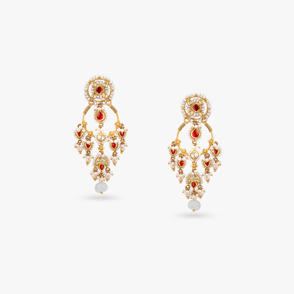 Pearl Cascade Gold Necklace set,,hi-res image number null