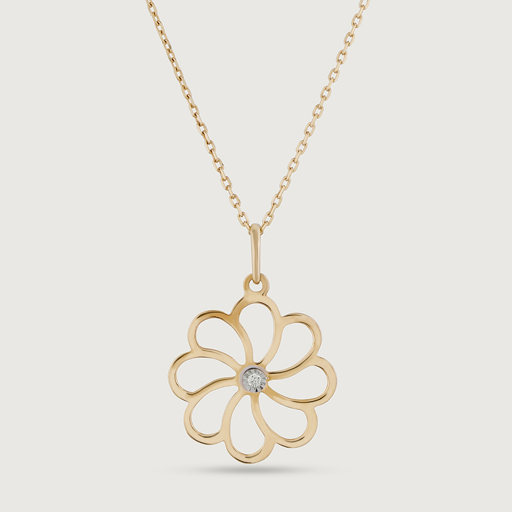 Romantic Shimmer Gold & Diamond Pendant,,hi-res image number null