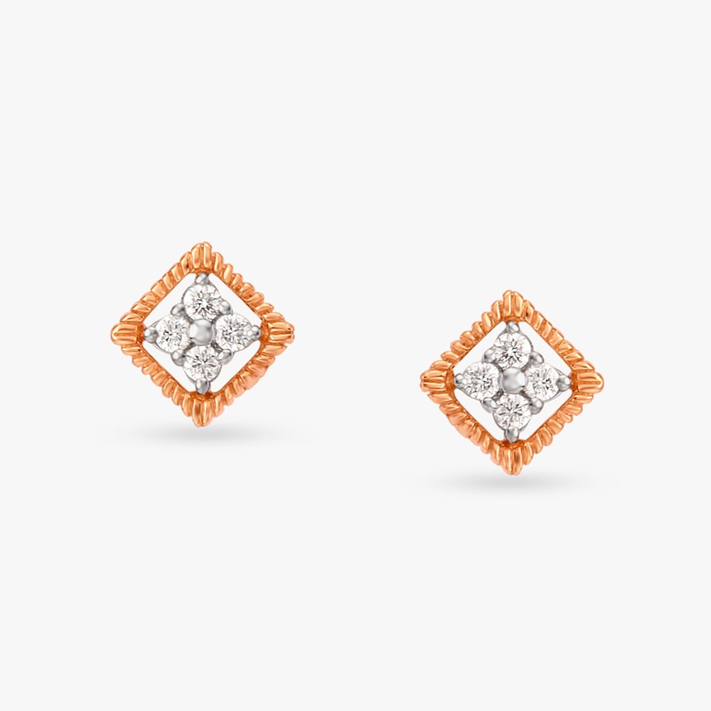 Geometric Symphony Diamond Stud Earrings,,hi-res image number null