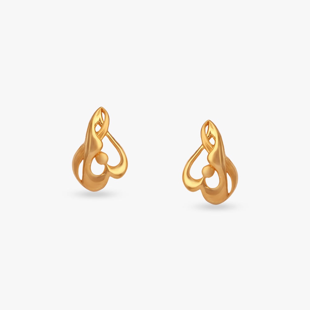 

Twisted Heart Gold Stud Earrings
