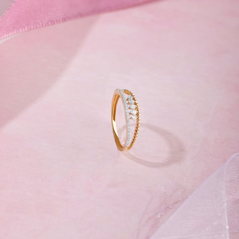 Radiant Duo Gold & Diamond Finger Ring,,hi-res image number null