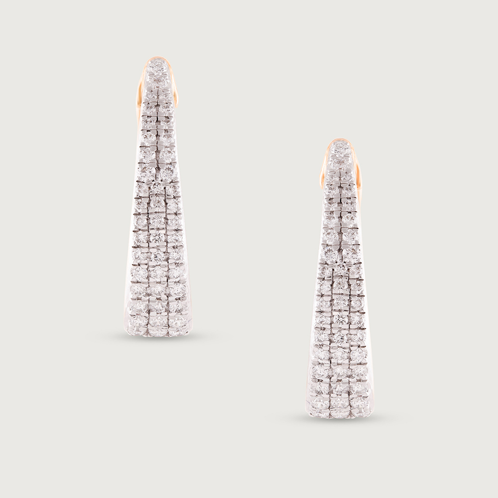 Modern Twist Gold & Diamond Hoop Earrings,,hi-res image number null