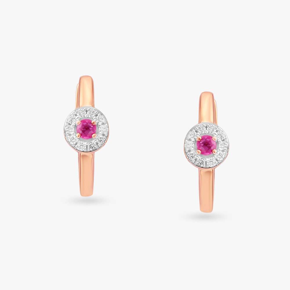 Chic Radiance Diamond Hoop Earrings,,hi-res image number null