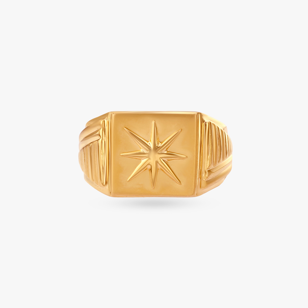 Bold Geometric Gold Ring For Men,,hi-res image number null