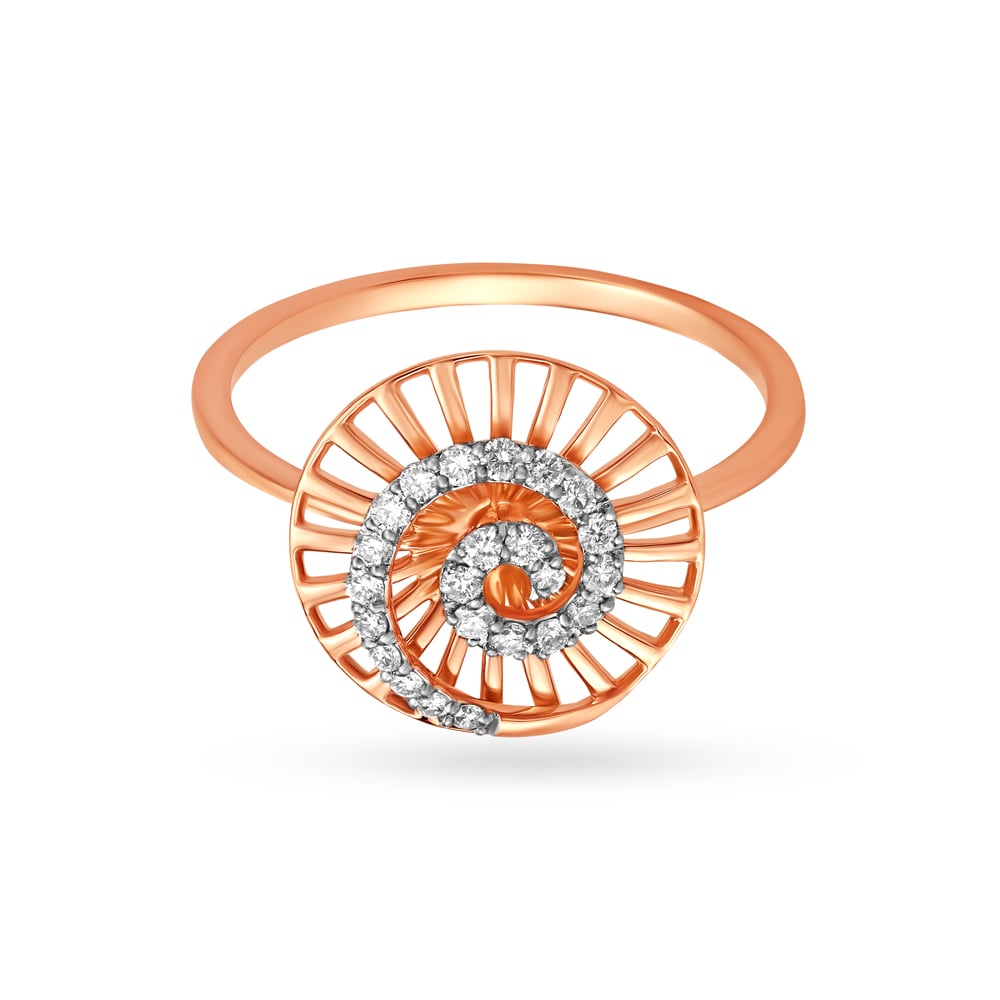 Spectacular Spiral Design Diamond Finger Ring,,hi-res image number null