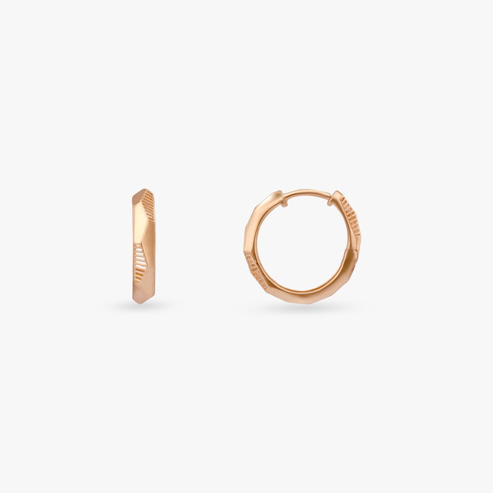 

Sculpted Edge Gold Hoop Earrings
