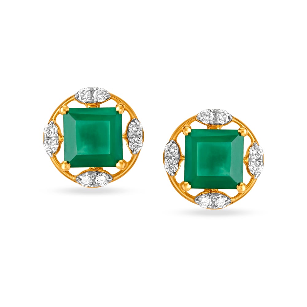 

Breathtaking Onyx Stone Diamond Stud Earrings for Kids