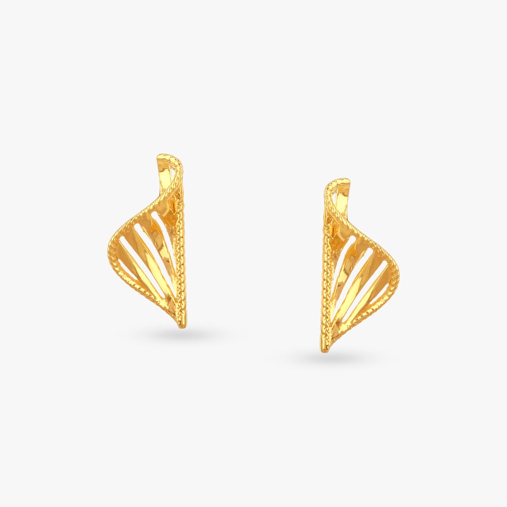 Sculpted Breeze Gold Pendant and Earrings Set,,hi-res image number null