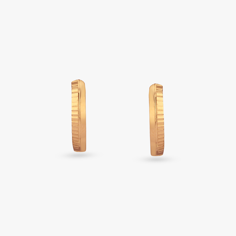 Quiet Edge Gold Hoop Earrings,,hi-res image number null