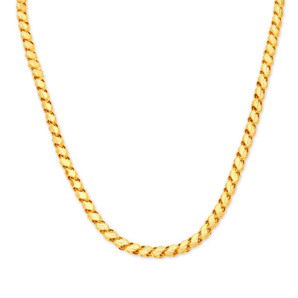 

Exquisite Yellow Gold Carved Chain