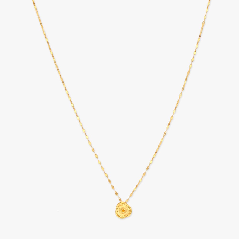 Sun Disc Gold Pendant with Chain for Kids,,hi-res image number null