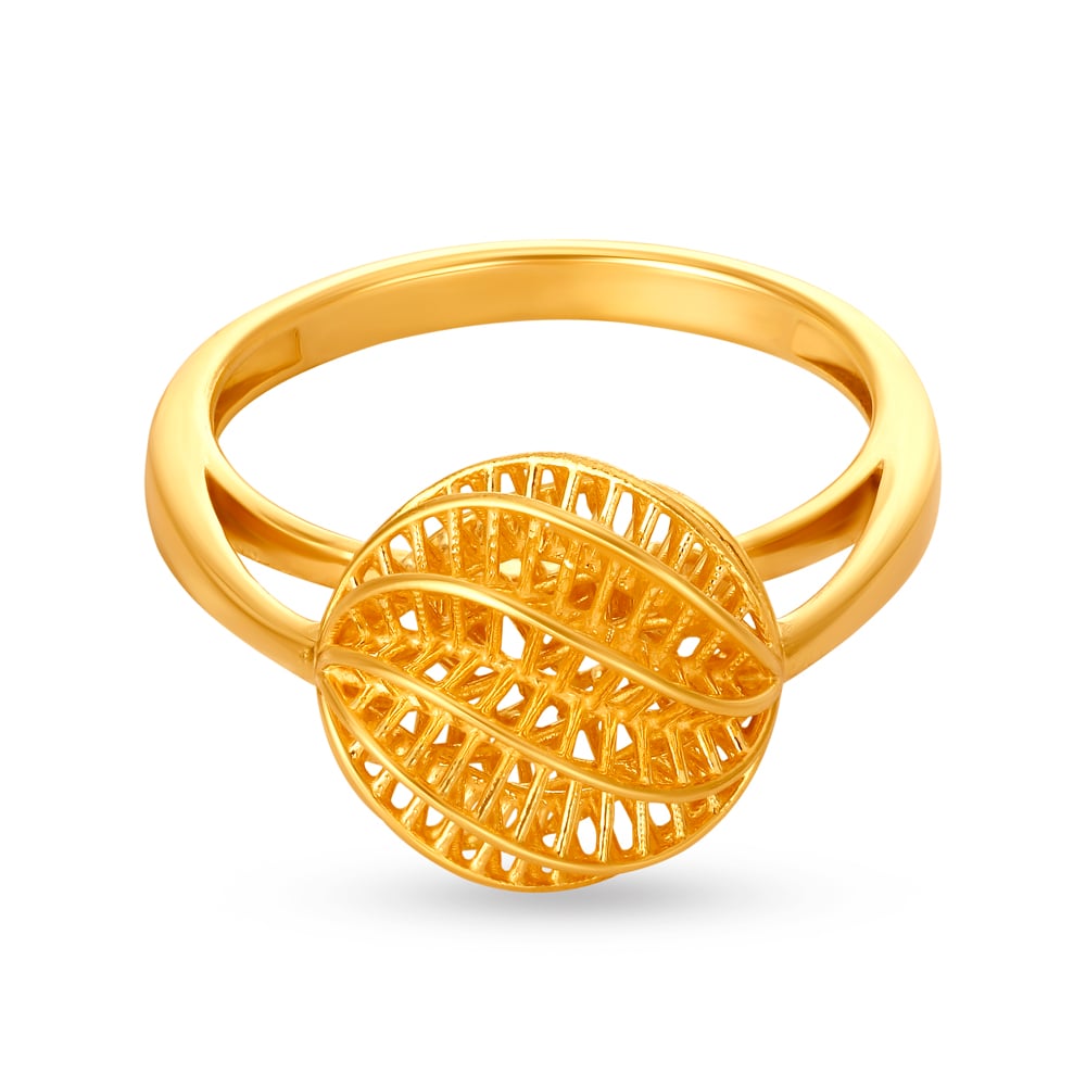 Breathtaking 22 Karat Yellow Gold Statement Ring,,hi-res image number null