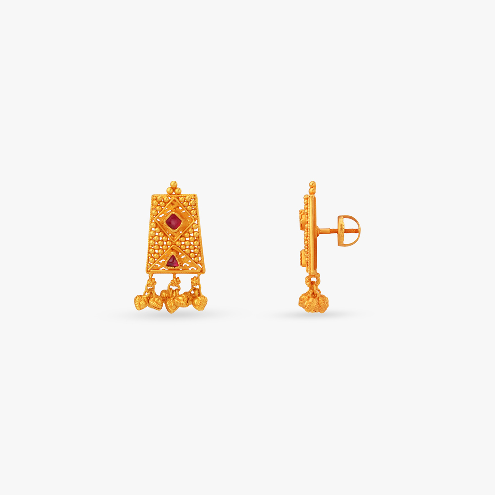 Angular Tapestry Gold Necklace Set,,hi-res image number null