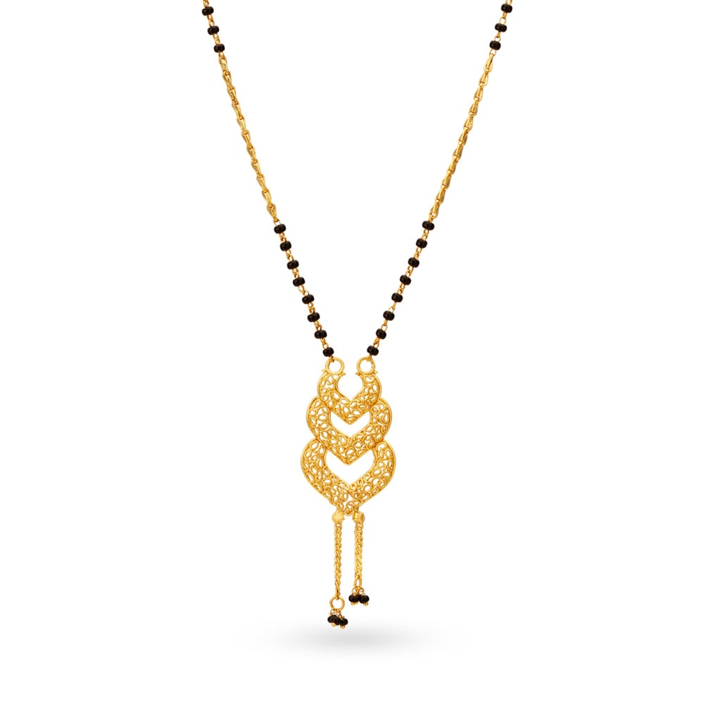 Three Tier Heart Mangalsutra,,hi-res image number null