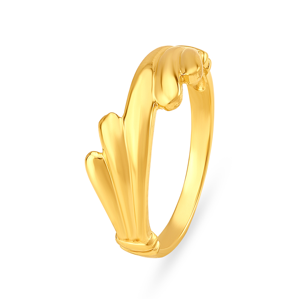 Charming Yellow Gold Droplet Finger Ring