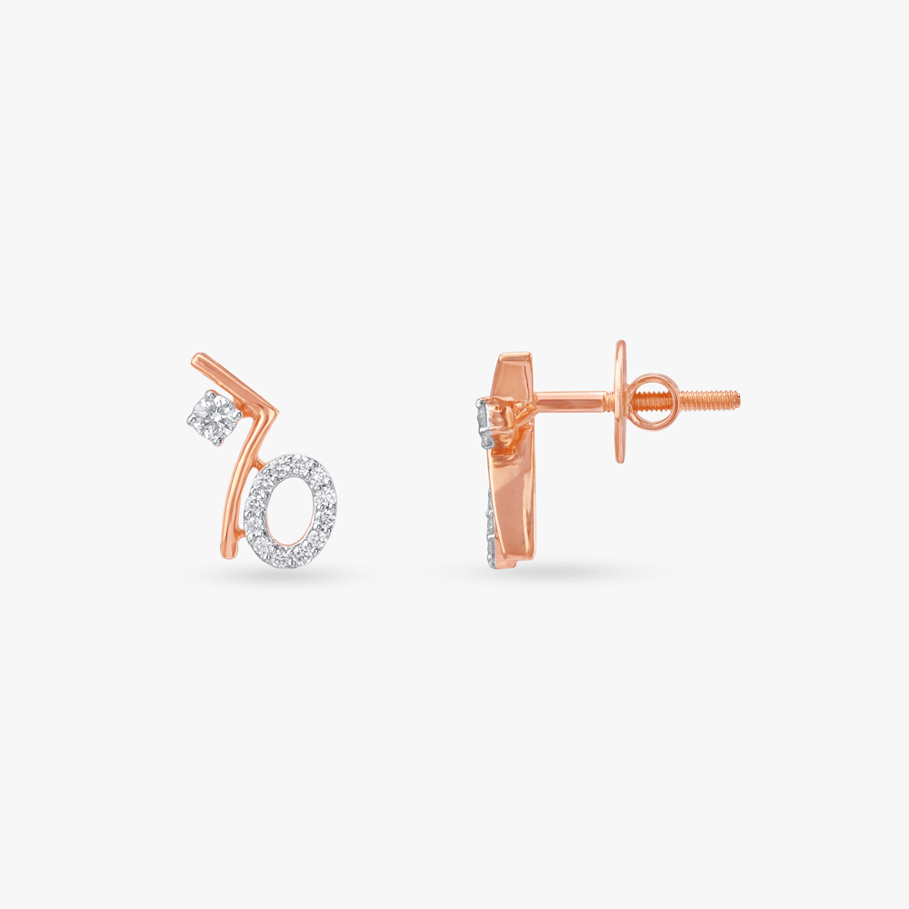 Abstract Loop Diamond Stud Earrings,,hi-res image number null