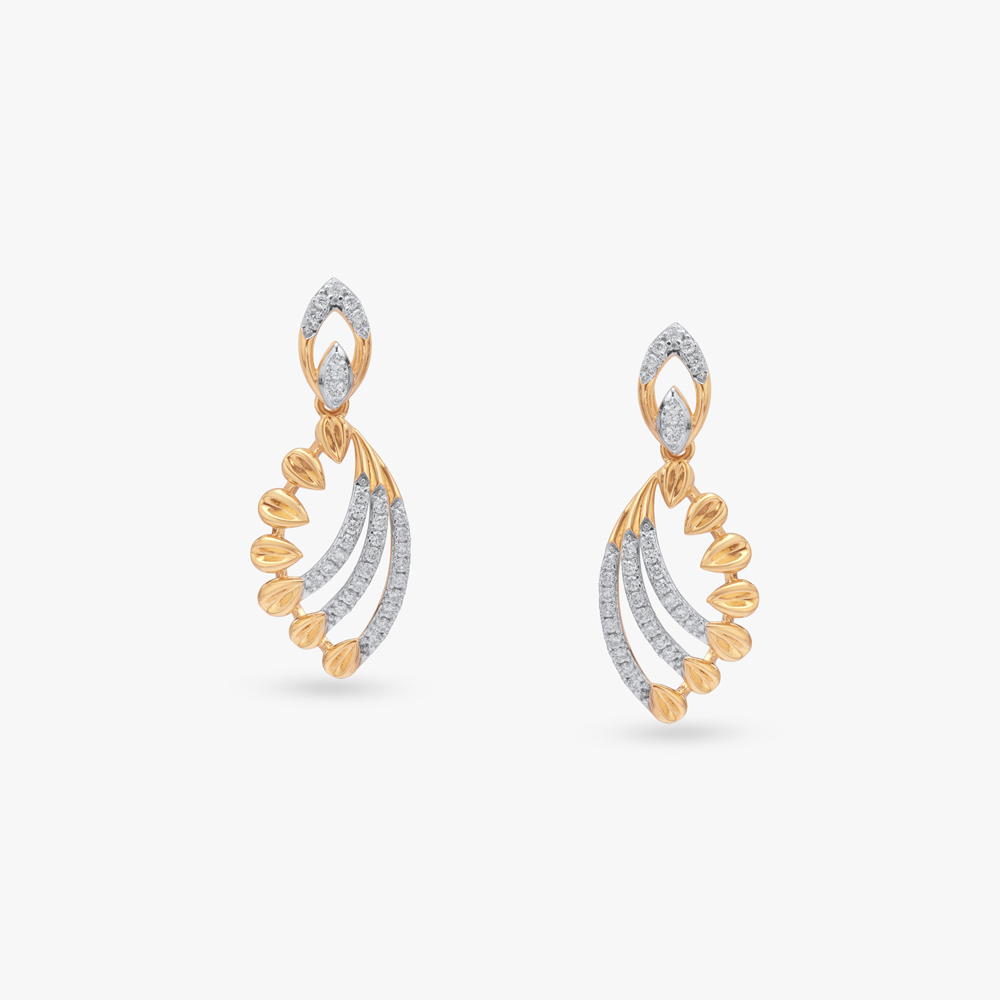 Petal Arc Diamond Drop Earrings,,hi-res image number null