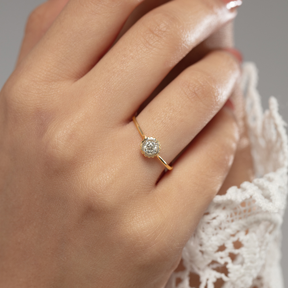 Blooming Beauty 14 kt Gold & Diamond Finger Ring,,hi-res image number null