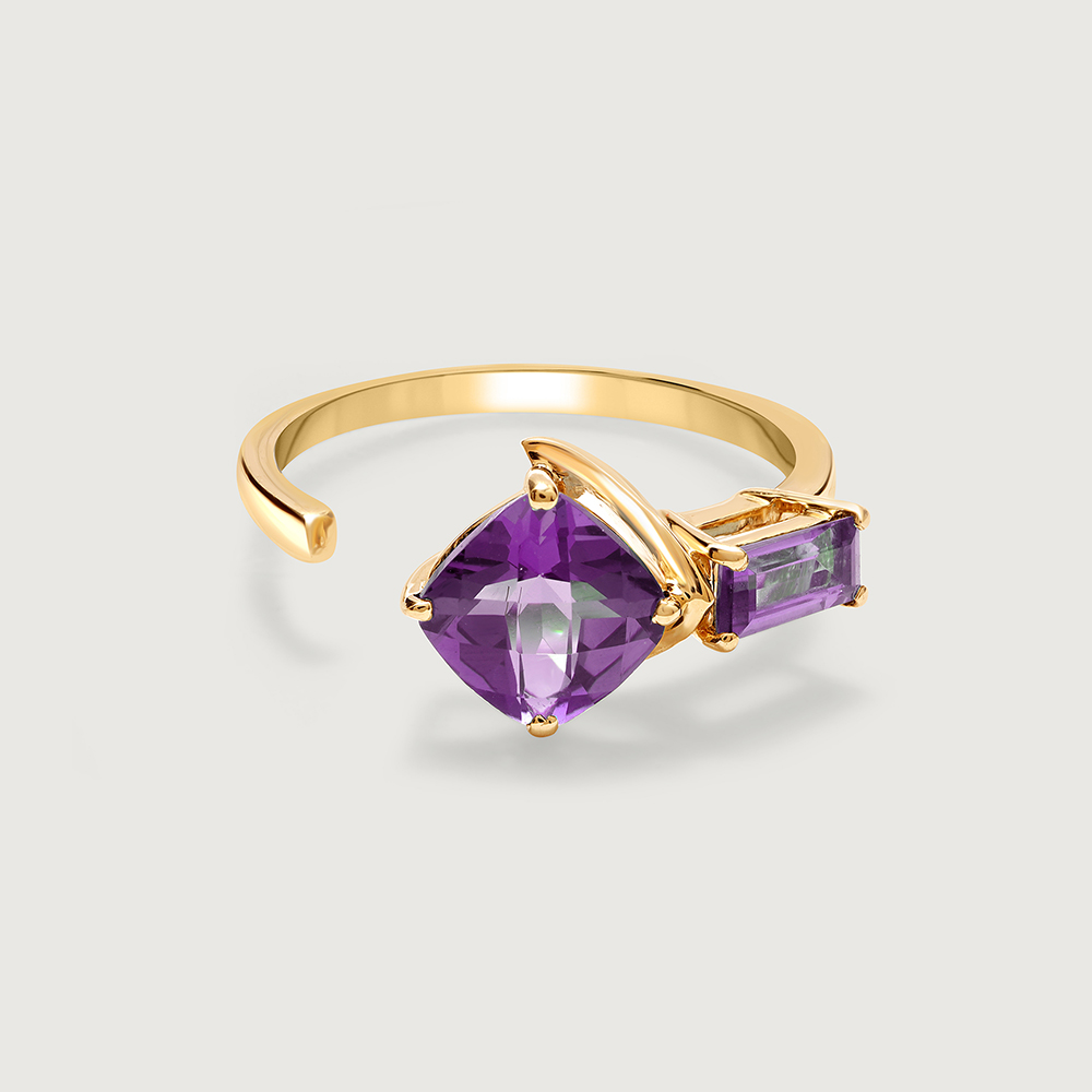 Sovereign Sparkle 14KT Amethyst  Finger Ring,,hi-res image number null