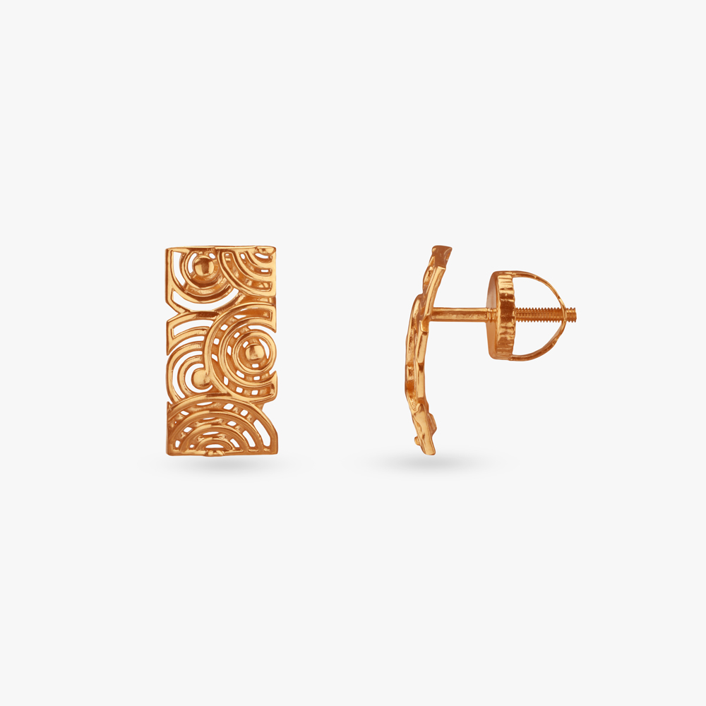 Auric Orbit Gold Stud Earrings,,hi-res image number null