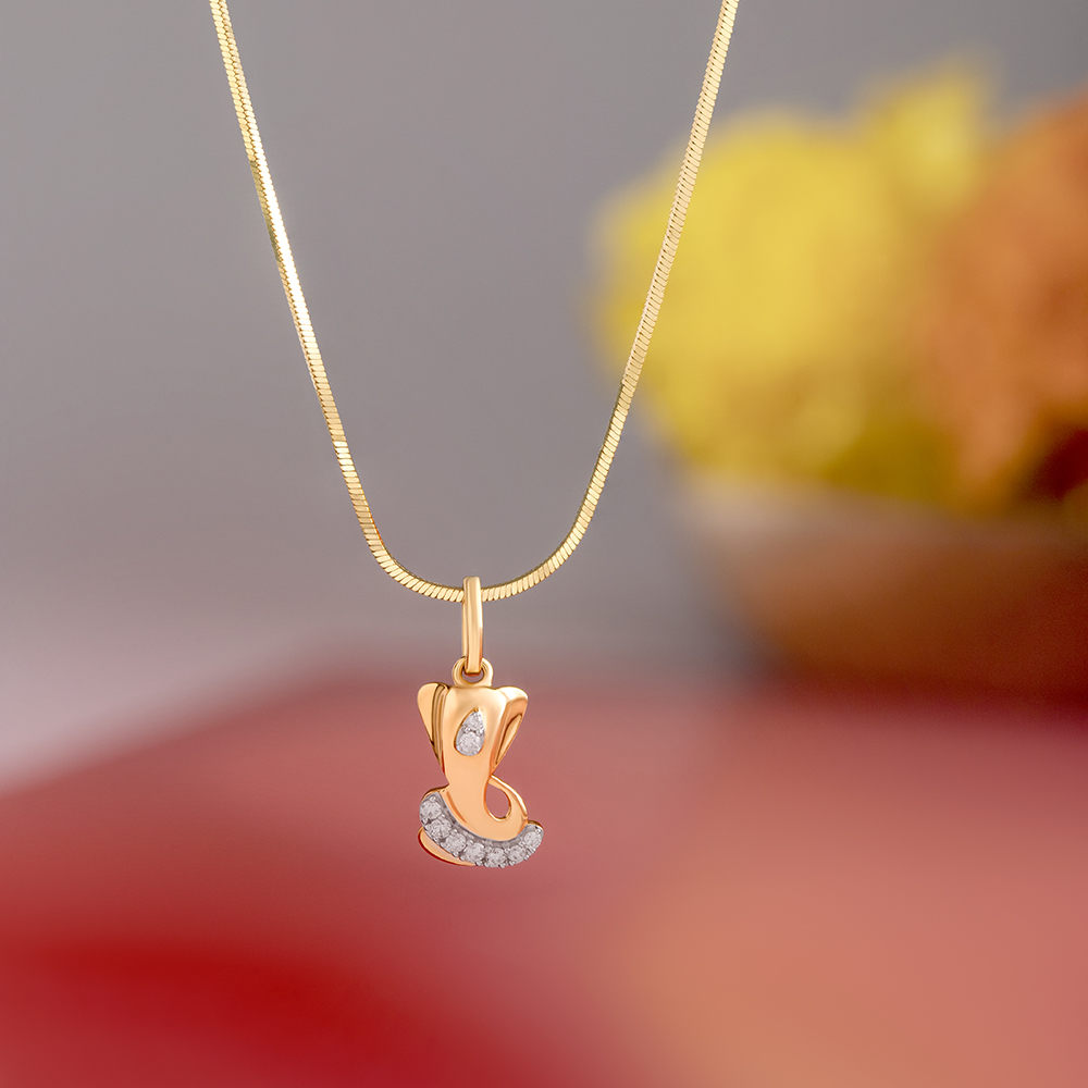 Jai Ganesh Gold and Diamond Pendant,,hi-res image number null