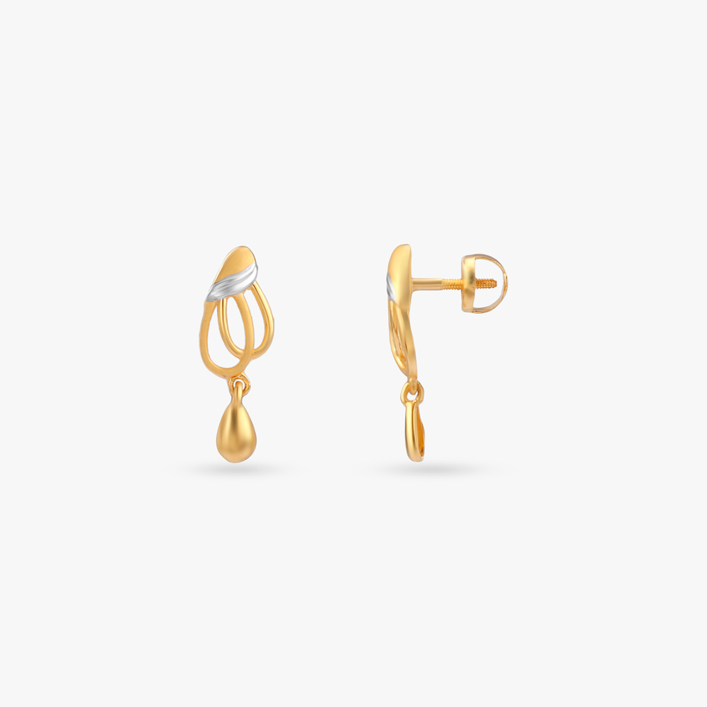 Teardrop Cascade Gold Drop Earrings,,hi-res image number null