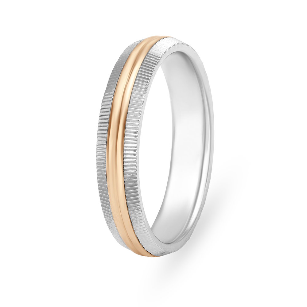 Sleek Platinum and Rose Gold Ring,,hi-res image number null
